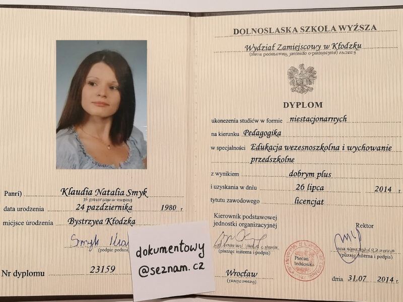 Dyplom Ukończenia Szkoły Wyższej -Dowolne Kierunki